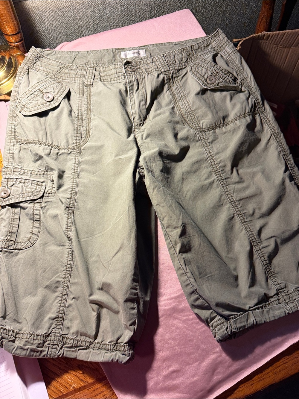 dressbarn Olive Green Men's Cargo Shorts with Utility Pockets